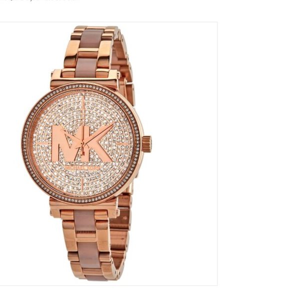 Sofie Quartz Crystal Rose Gold Dial Ladies Watch - Picture 1 of 3
